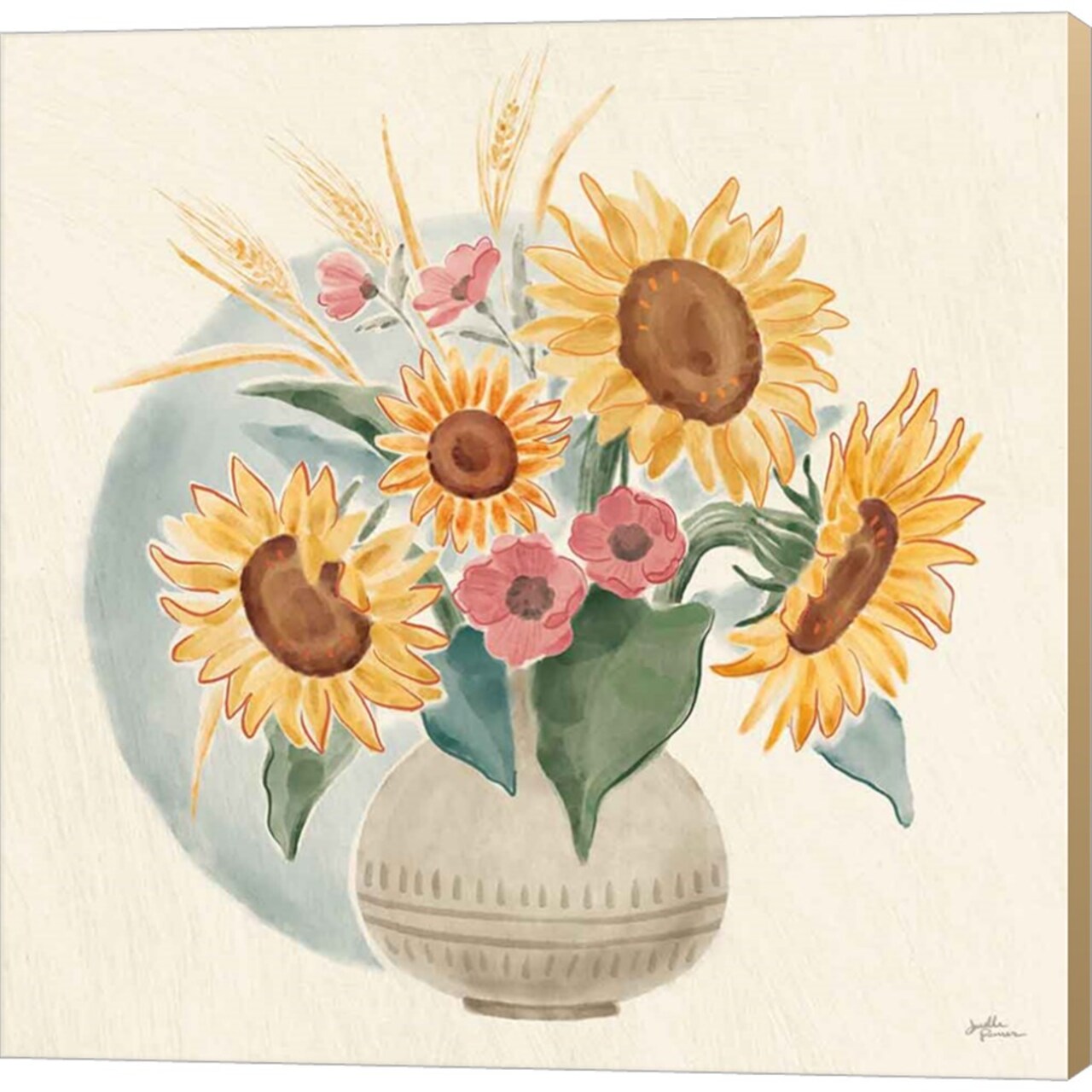 Sunflower Season IV Bright by Janelle Penner 12" x 12" Canvas Wall Art